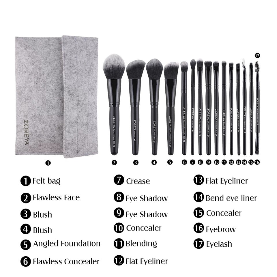 Z'OREYA 15 Makeup Brush Set