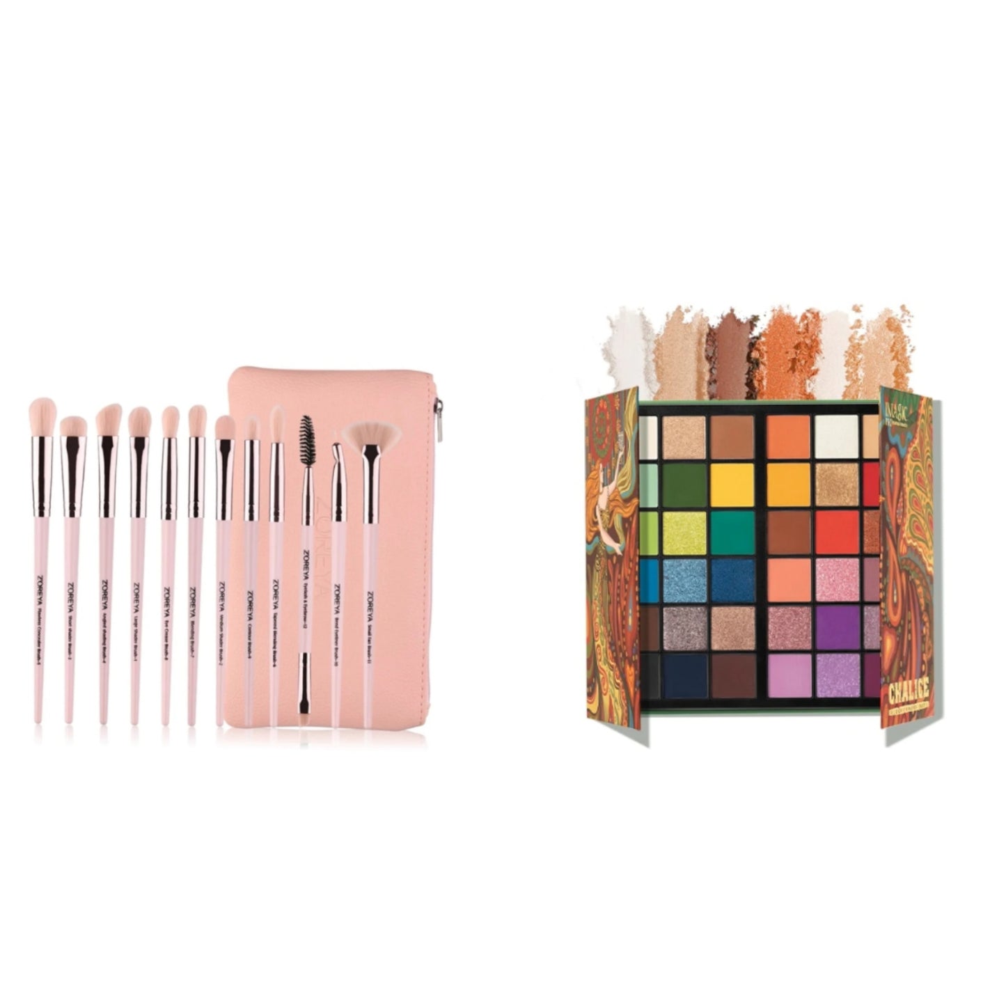 IMAGIC 35/36 Color Eyeshadow Makeup Palette + 12 pcs Z'oreya Brush Set Bundle
