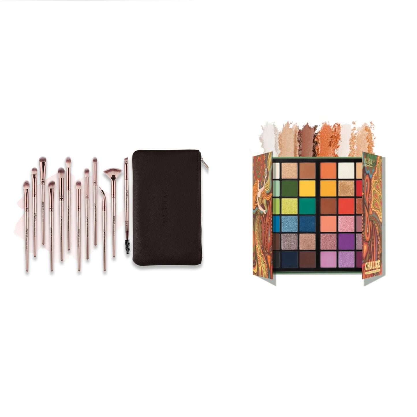 IMAGIC 35/36 Color Eyeshadow Makeup Palette + 12 pcs Z'oreya Brush Set Bundle
